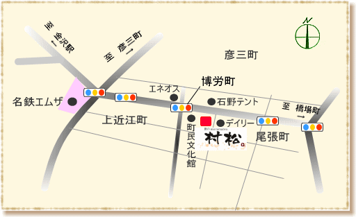 「旗」と「のぼり旗」の村松 地図